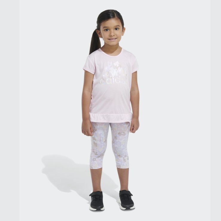 Conjunto Capri Adidas Rosa Mel Tee Aop