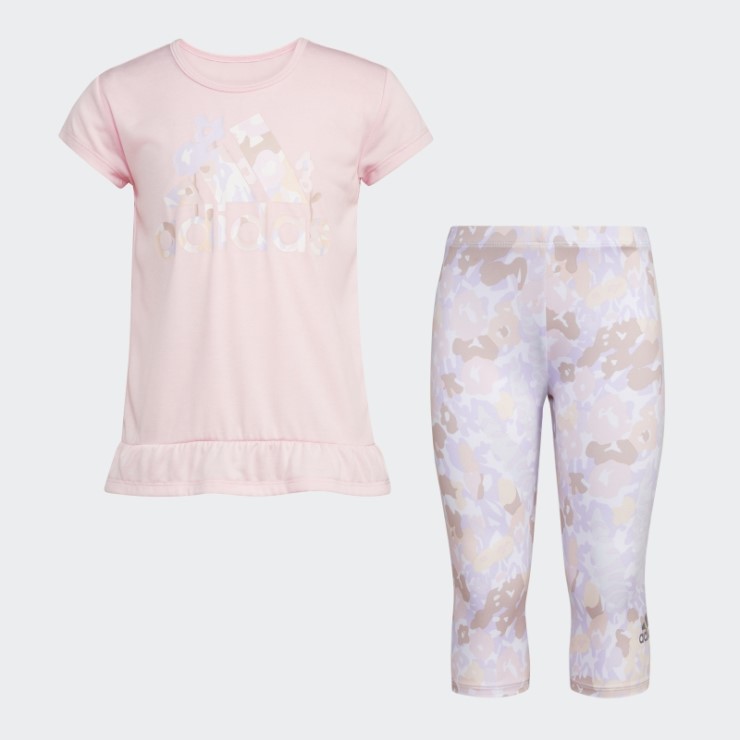 Conjunto Capri Adidas Rosa Mel Tee Aop