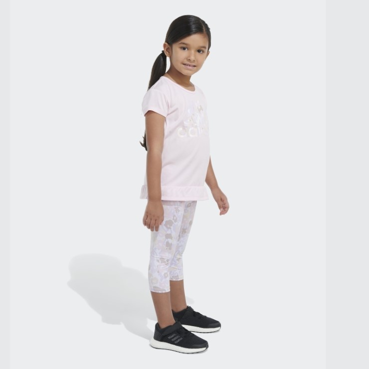 Conjunto Capri Adidas Rosa Mel Tee Aop