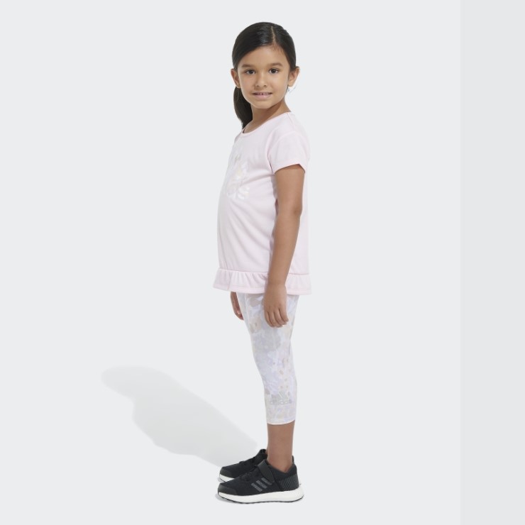 Conjunto Capri Adidas Rosa Mel Tee Aop