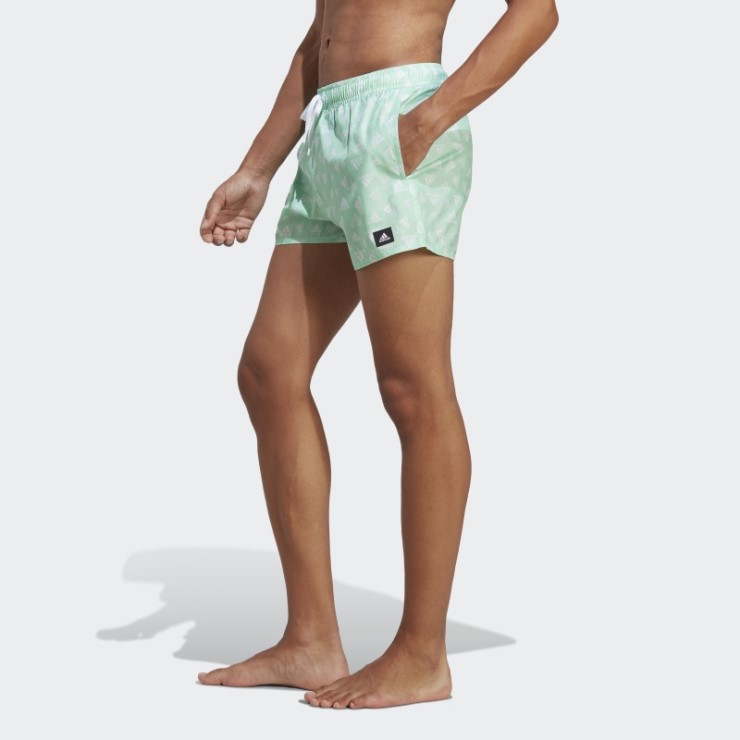 Mint Adidas Logo Print Clx Shorts De Baño Muy Cortos