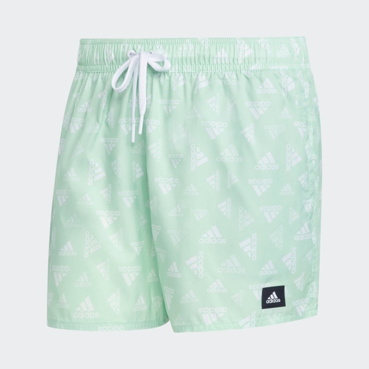 Mint Adidas Logo Print Clx Shorts De Baño Muy Cortos