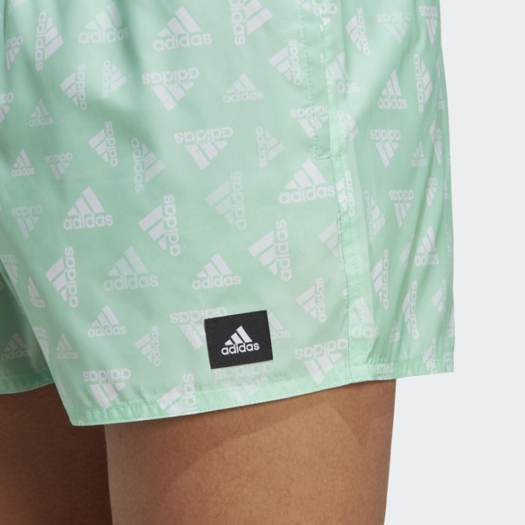 Mint Adidas Logo Print Clx Shorts De Baño Muy Cortos