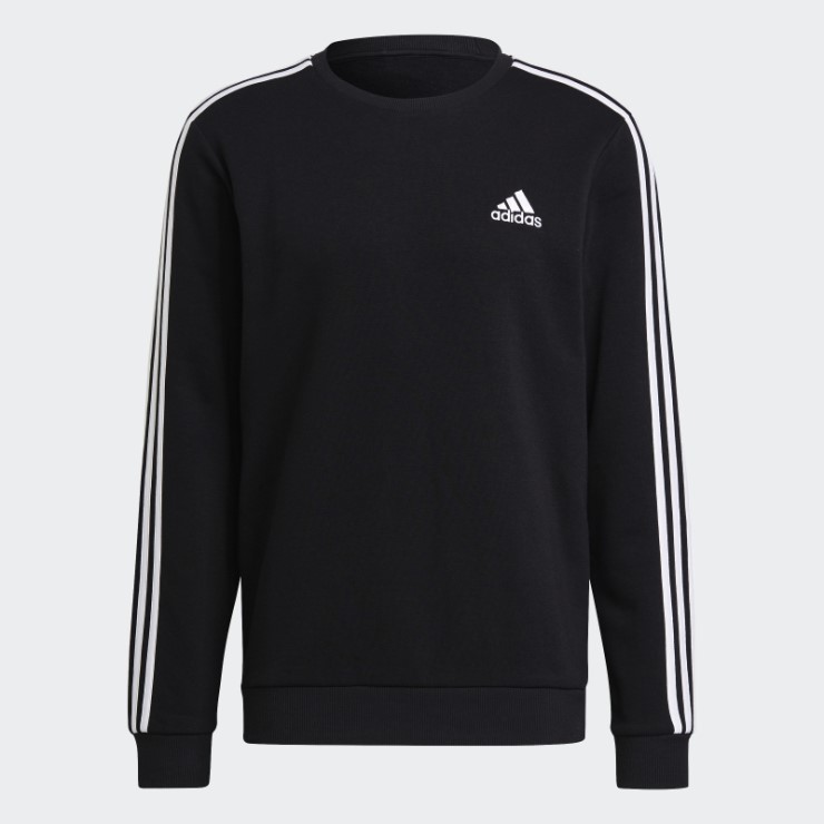 Sudadera Essentials De Forro Polar Con 3 Bandas Negro Adidas