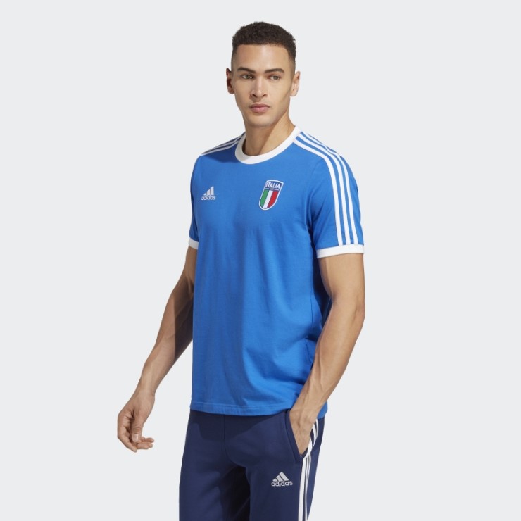 Camiseta Italia 3 Rayas Azul Adidas