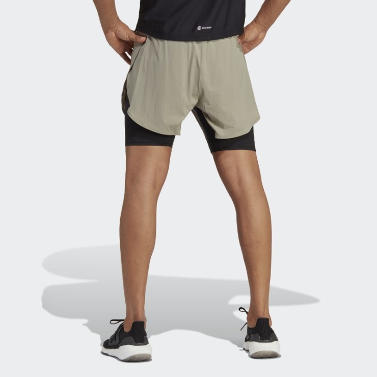 Adidas Heat.rdy Hiit 2-in-1 Shorts De Entrenamiento Plateados