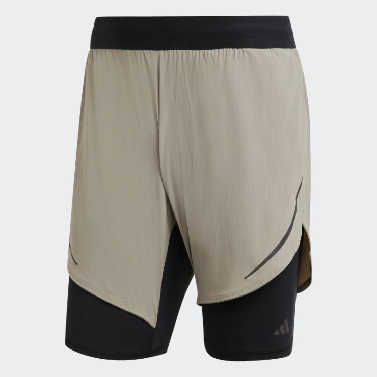 Adidas Heat.rdy Hiit 2-in-1 Shorts De Entrenamiento Plateados