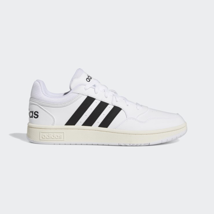 Blanco Adidas Hoops 3.0 Bajo Clásico Vintage Zapatos Moda