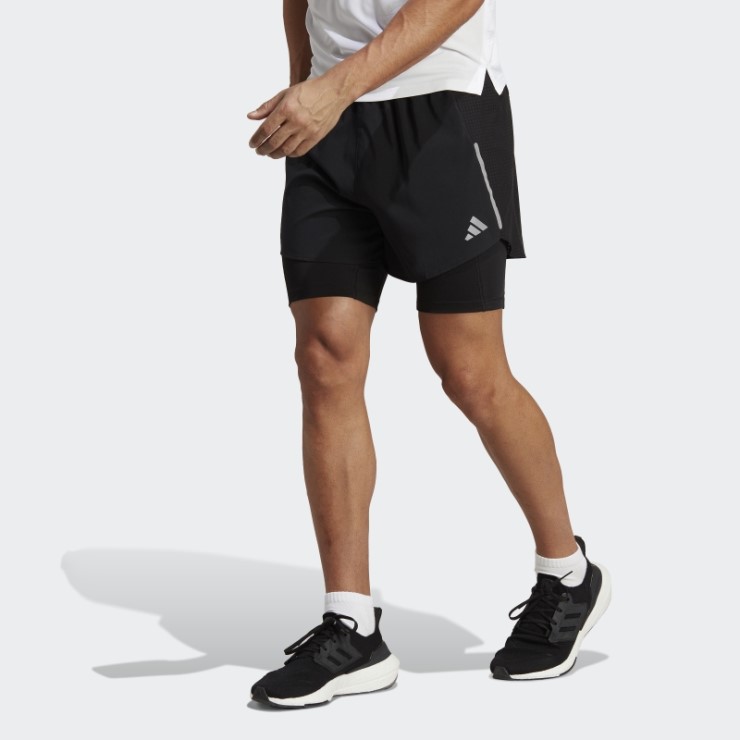 Pantalón Corto 2 En 1 Diseñado Para Correr Adidas Negro