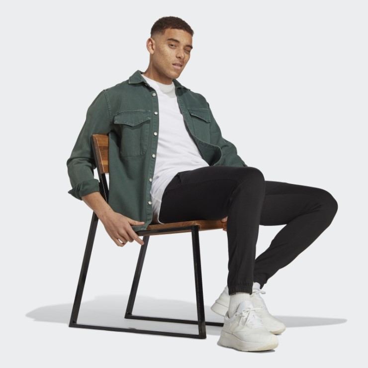 Pantalones Adidas Essentials Single Jersey Tapered Badge Of Sport Negros