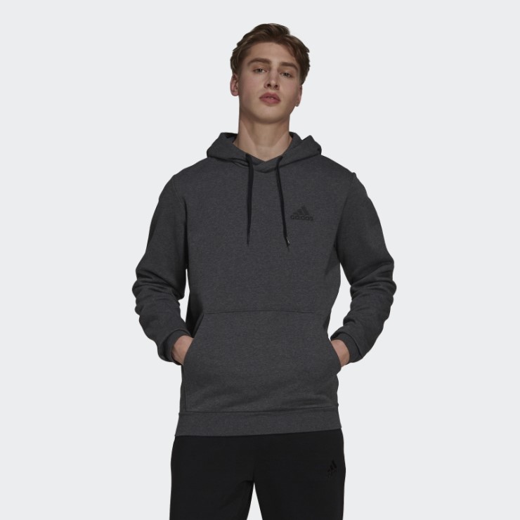 Sudadera Adidas Essentials Fleece Gris Oscuro Jaspeado