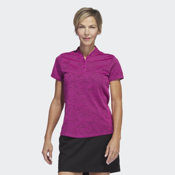 Polo De Golf Adidas Jacquard Fucsia