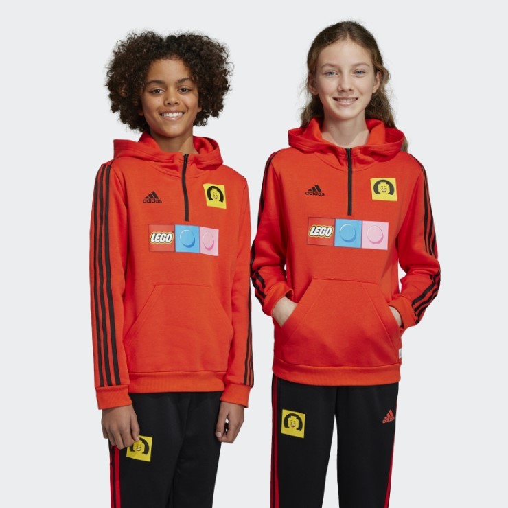 Negrita Naranja Adidas X Lego Sudadera Con Capucha De Moda