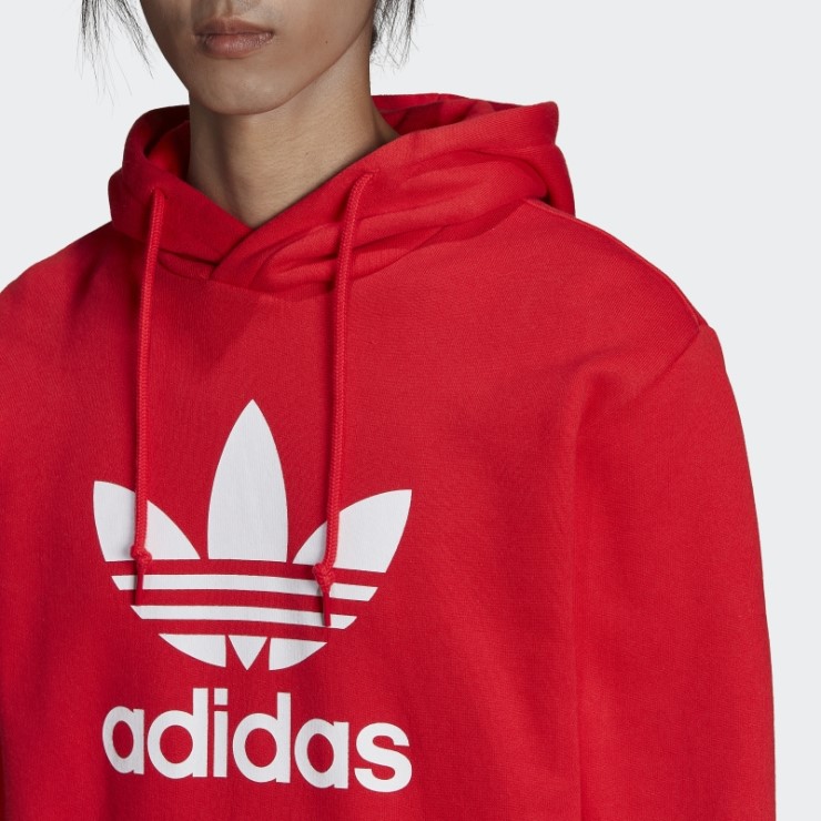 Adidas Sudadera Con Capucha Roja Adicolor Classics Trefoil