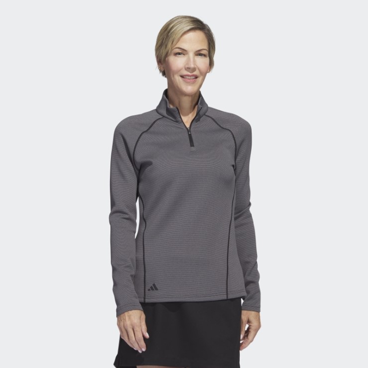 Jersey De Golf Con Cremallera De 1/4 Adidas Negro