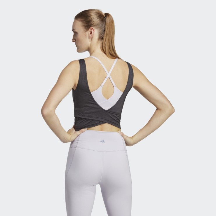 Adidas Yoga Studio Camiseta Corta Sin Mangas Negra