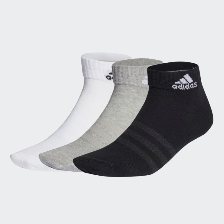 Adidas Calcetines Tobilleros Finos Y Ligeros Gris Medio 3 Pares
