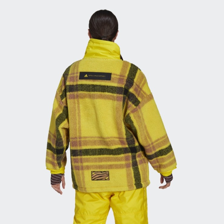 Adidas By Stella Mccartney Fleece Jacquard Chaqueta De Invierno Amarillo Caliente