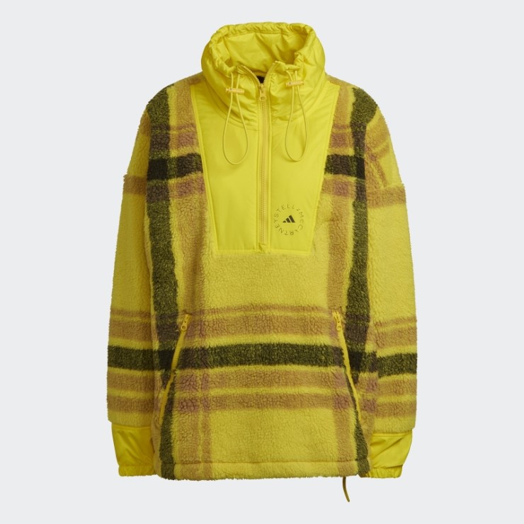 Adidas By Stella Mccartney Fleece Jacquard Chaqueta De Invierno Amarillo Caliente