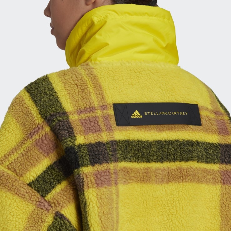 Adidas By Stella Mccartney Fleece Jacquard Chaqueta De Invierno Amarillo Caliente