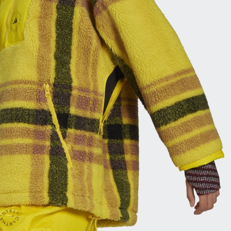 Adidas By Stella Mccartney Fleece Jacquard Chaqueta De Invierno Amarillo Caliente
