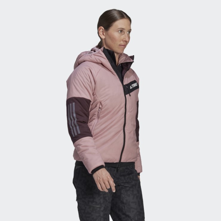 Chaqueta Con Capucha Adidas Terrex Techrock Stretch Primaloft Malva