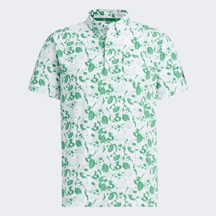 Playera Polo Play Green Graphic Adidas Blanca