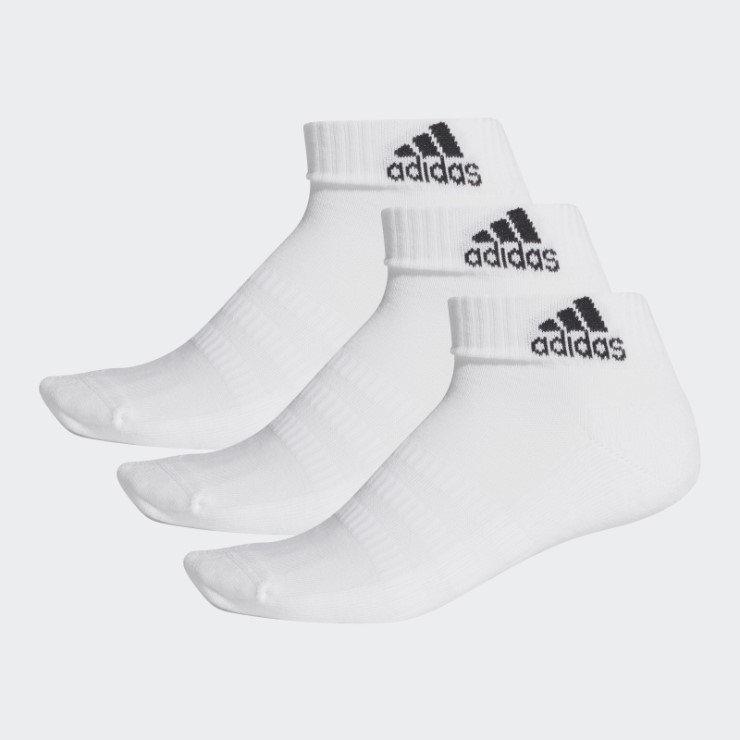 Calcetines Tobilleros Acolchados Adidas Blancos - 3 Pares