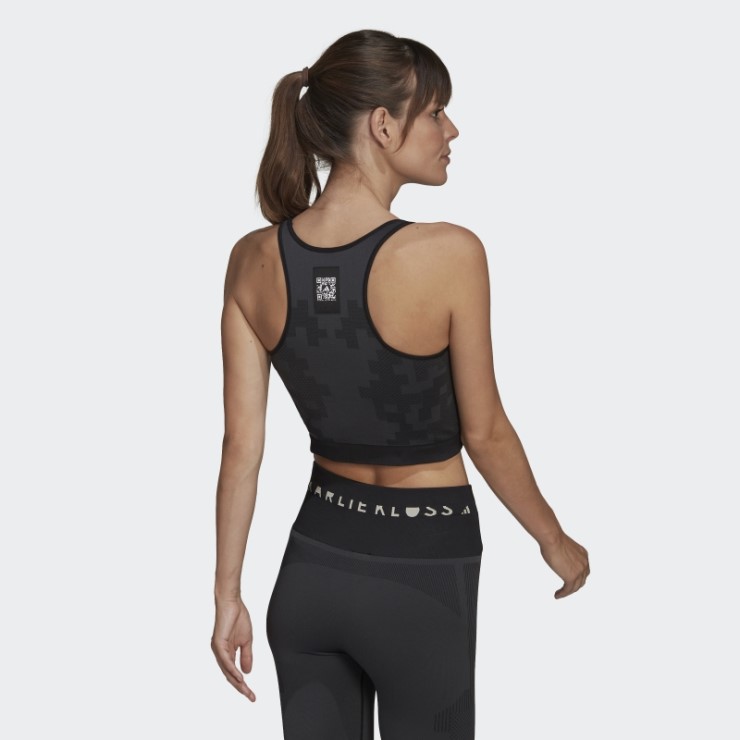 Adidas X Karlie Kloss Top De Punto Sin Costuras A Capas Carbón Caliente