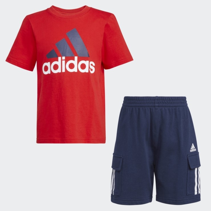 Conjunto Camiseta Escarlata Y Shorts Cargo Adidas