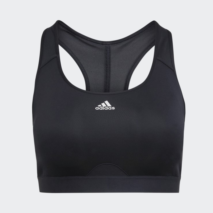 Adidas Powerreact Training Sujetador De Soporte Medio (talla Grande) Negro Caliente