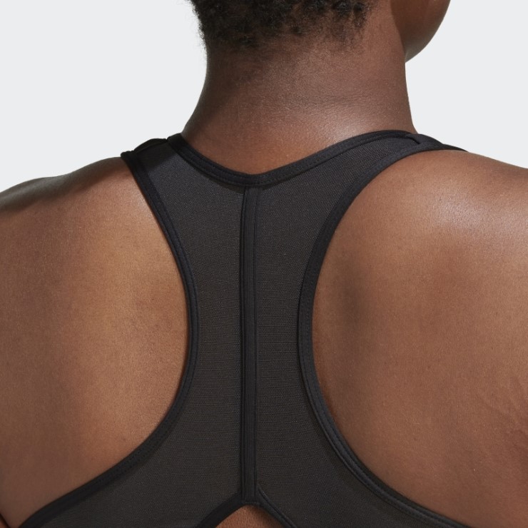 Adidas Powerreact Training Sujetador De Soporte Medio (talla Grande) Negro Caliente