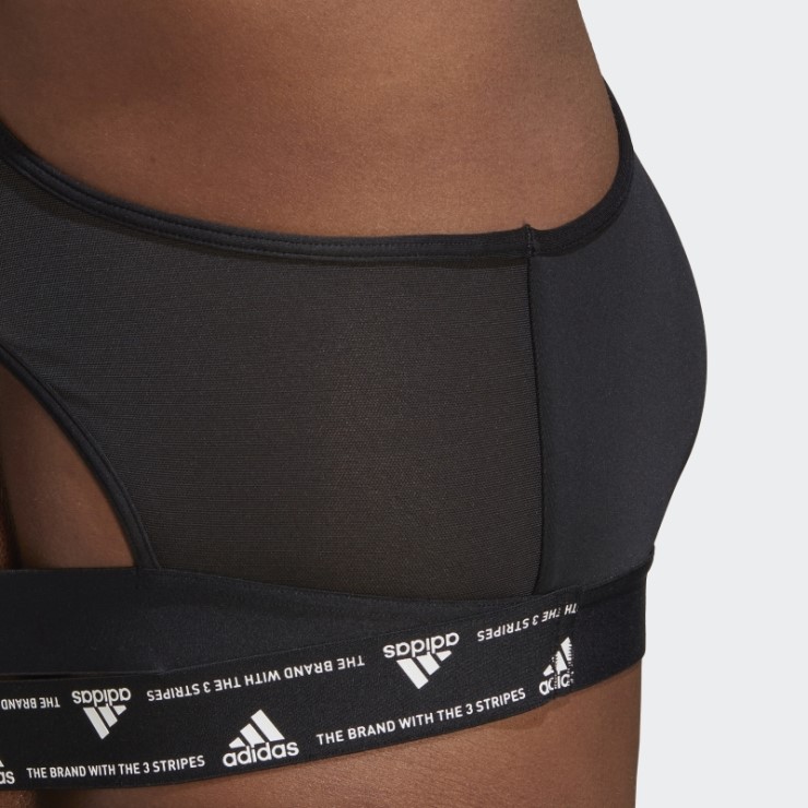 Adidas Powerreact Training Sujetador De Soporte Medio (talla Grande) Negro Caliente