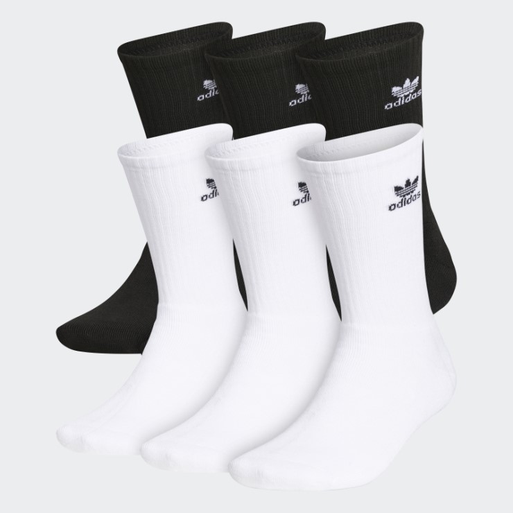 Adidas Trefoil Crew Calcetines Blancos 6 Pares