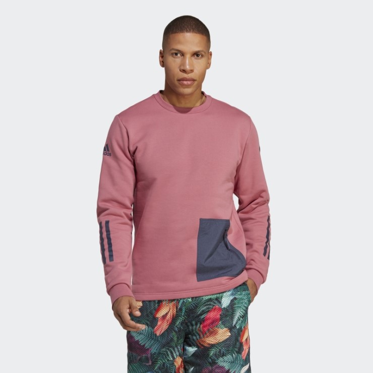 Rosa Sudadera Adidas All Blacks Rugby Lifestyle Cuello Redondo