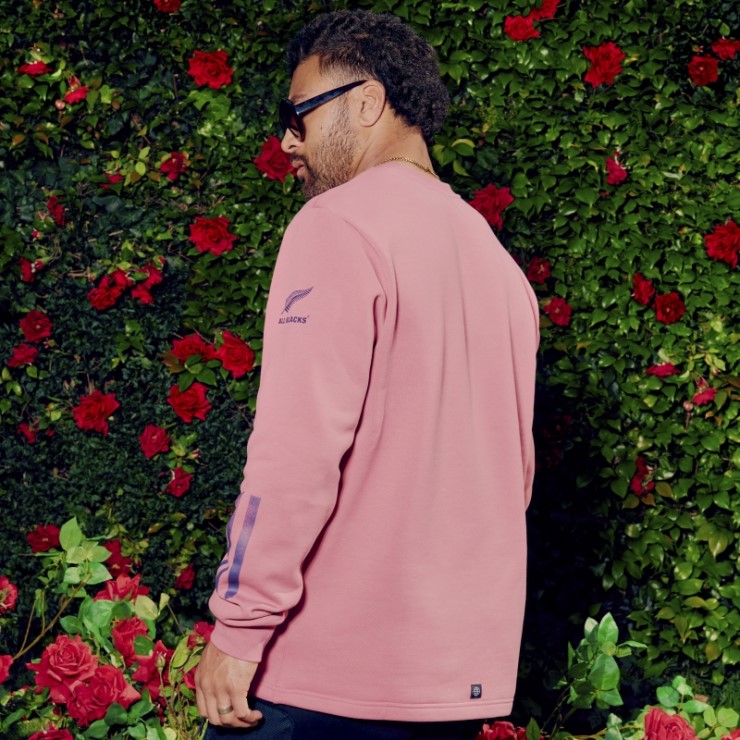 Rosa Sudadera Adidas All Blacks Rugby Lifestyle Cuello Redondo