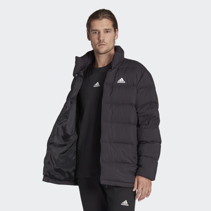 Adidas Helionic Chaqueta De Plumas De Longitud Media Negra
