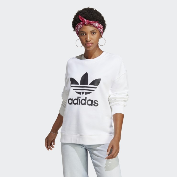 Sudadera Blanca Adidas Trefoil Crew