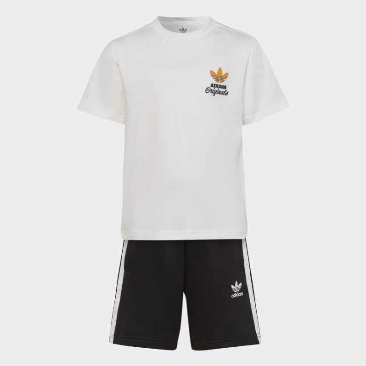Conjunto Camiseta Y Pantalón Corto Trefoil Adidas Blanco
