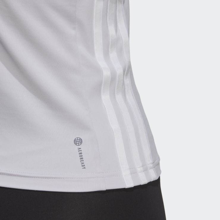 Adidas Aeroready Train Essentials Camiseta Sin Mangas Regular De 3 Rayas Plata Amanecer