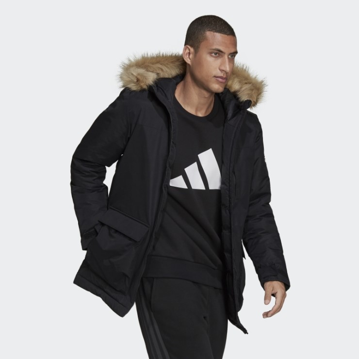 Parka Con Capucha Adidas Utilitas Negro Elegante