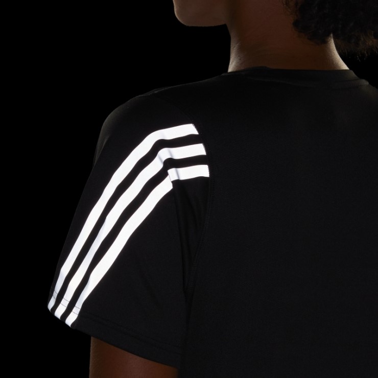 Camiseta De Running Baja En Carbono Run Icons 3 Rayas Negro Adidas