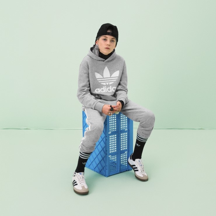 Pantalón 3 Rayas Adidas Gris Medio