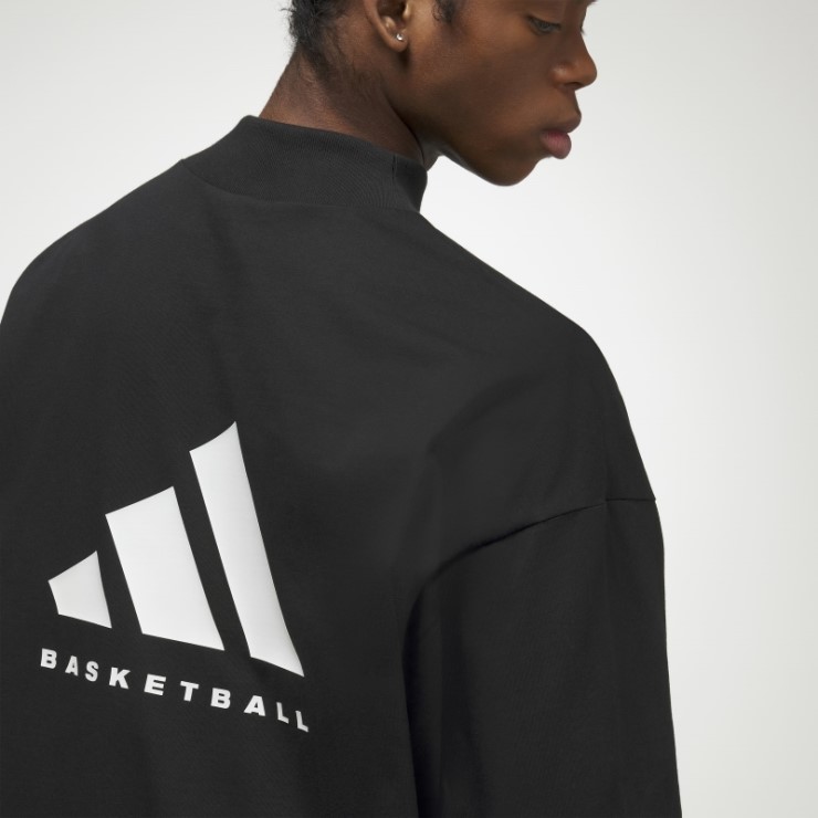 Camiseta Negra De Manga Larga Adidas Basketball