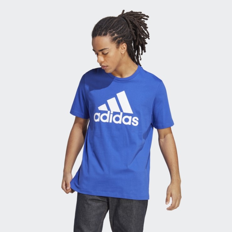 Camiseta Essentials Single Jersey Con Logo Grande Adidas Azul
