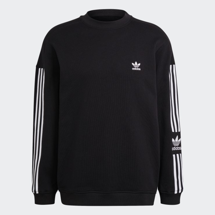 Sudadera Negra Con Cuello Redondo Adidas Adicolor Classics Lock-up Trefoil