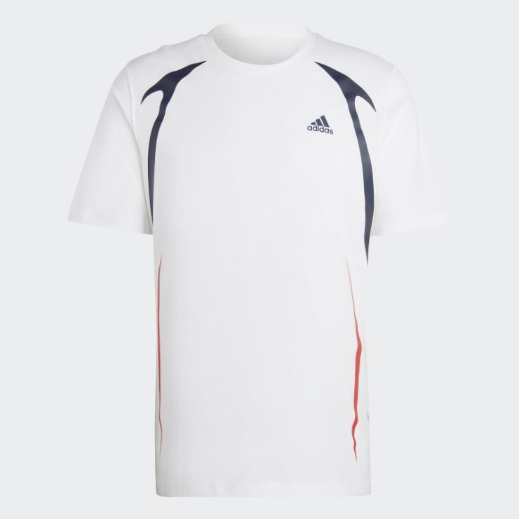 Adidas Camiseta Blanca Con Bloques De Color