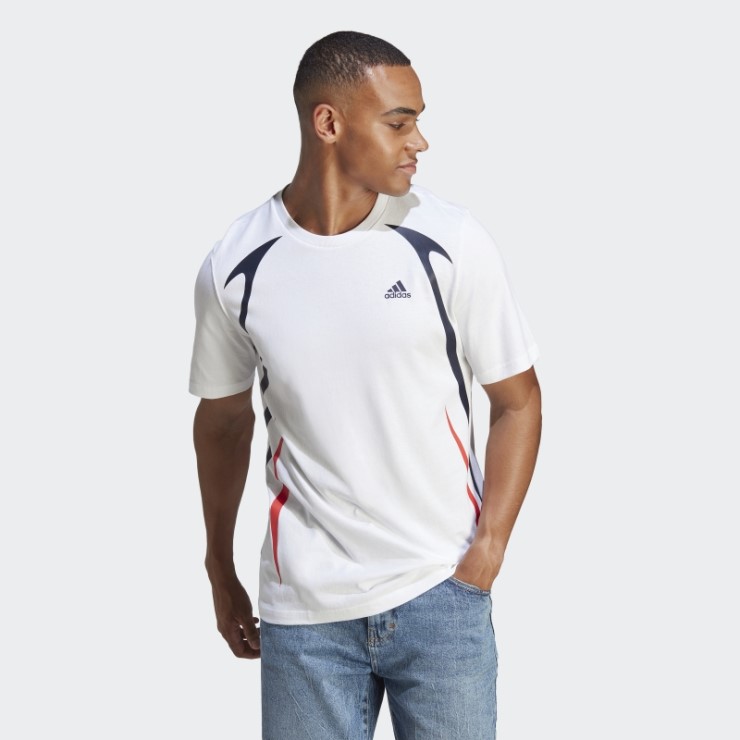 Camiseta Color Block Adidas Blanca