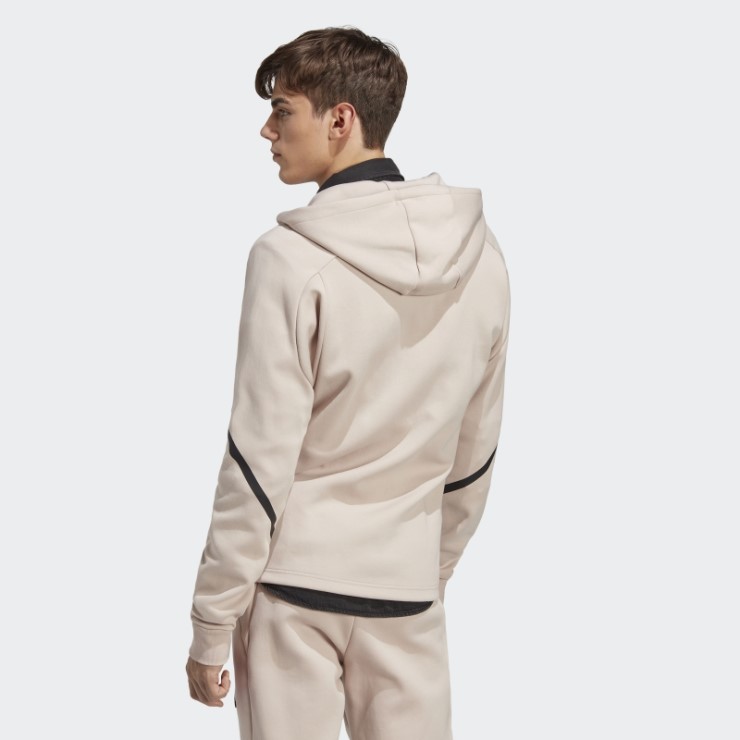 Adidas Taupe Sudadera Con Capucha Y Cremallera Completa Diseñada Para Gameday