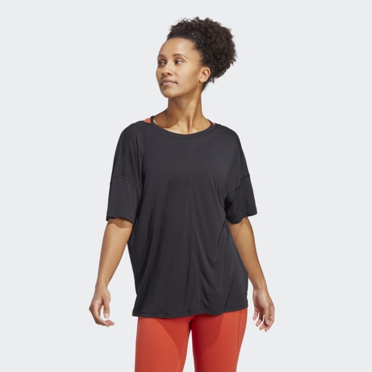Adidas Yoga Studio Camiseta Extragrande Negra